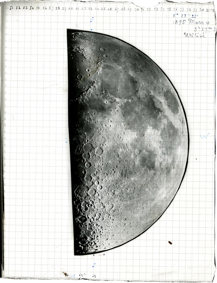 Cliché de la Lune de Loewy et Puiseux pris au grand équatorial coudé, 4 mars 1895 - droits : Observatoire de Paris